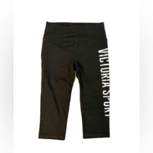Victoria's Secret Sport Black Leggings with White Text CAPRIS